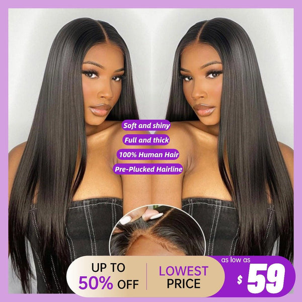 Quick-Wear Glueless Lace 100% Human Hair Wig – Pre-Cut & Pre-Bleached for a Flawless Look(Beginner-Friendly)