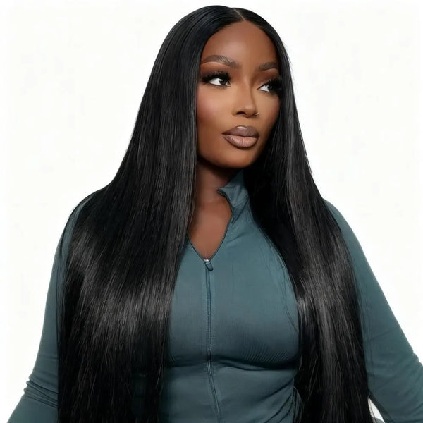 180% Density HD Lace Straight Wig: Pre-Cut/Plucked/Bleached – Glueless Summer Wear-Go