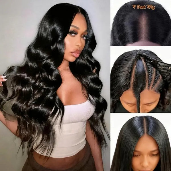 Invisible Strap Drawstring Human Hair Wig: Outdoor-Ready with 180% Density Body Wave